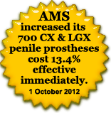 AMS raises Penile Implant Cost