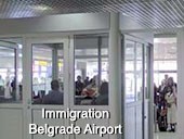 Immigration at Belgrade airport in Serbia
